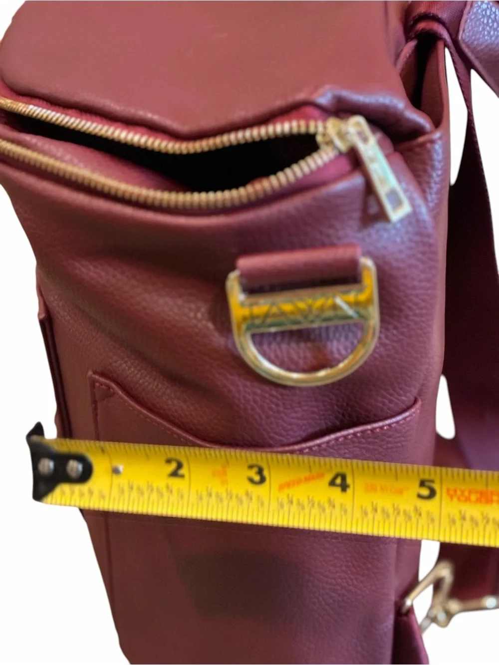 Fawn Design Burgundy Leather Crossbody Bag